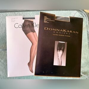 Set of 2 packages of black stockings. Size M 
Size C Donna Karan &CalvinKlein